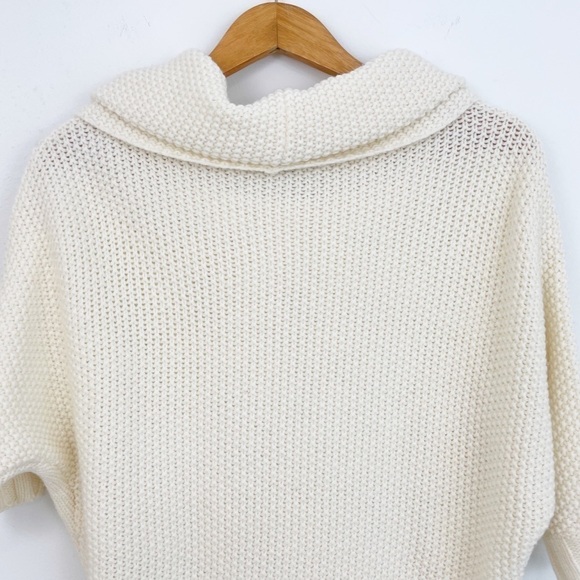 Express Cream Wool Blend Cable Knit Short Sleeves Sweater Size Xsmall - Picture 10 of 16